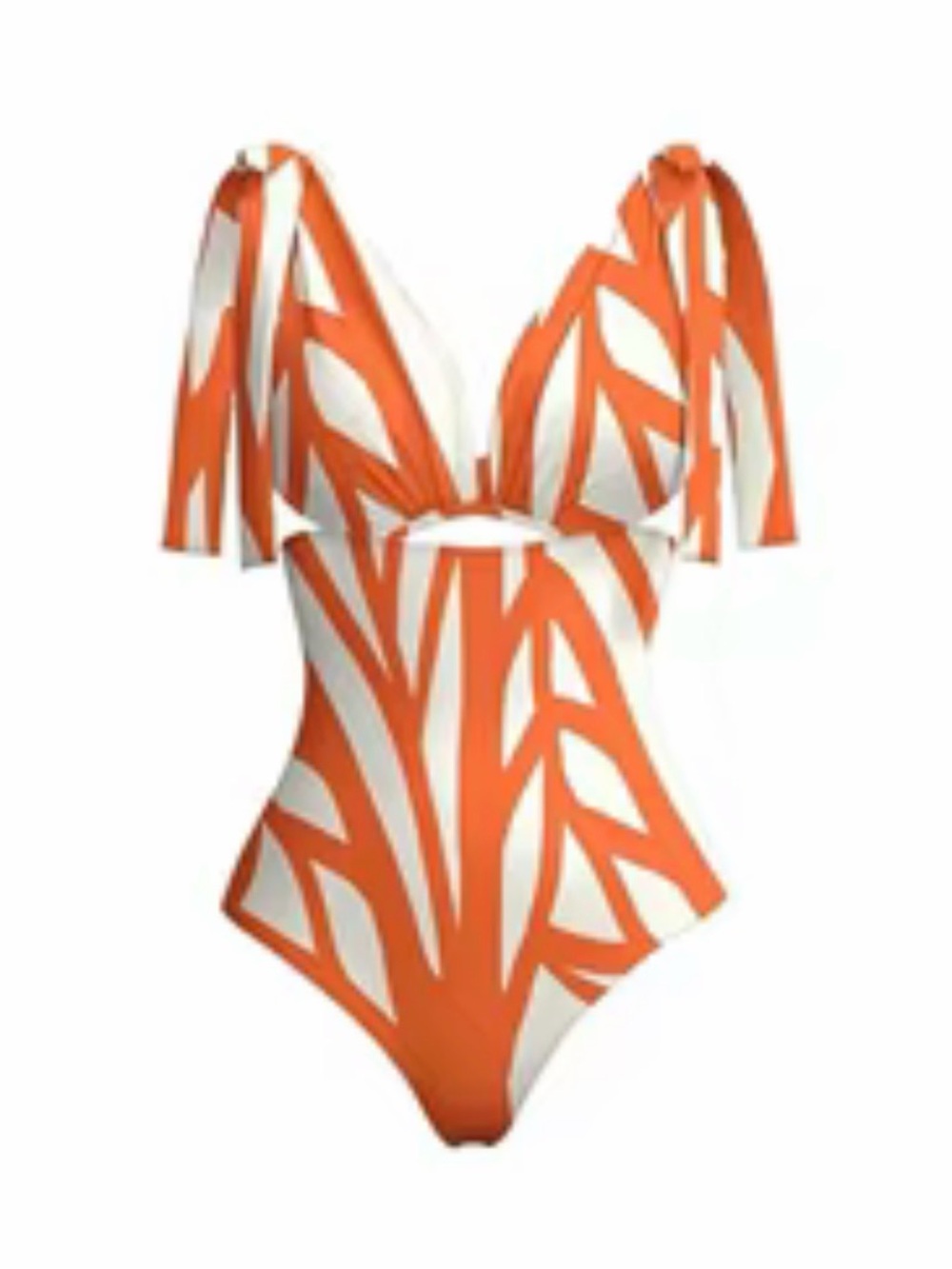 Diarrablu Orange and White Patterned One-Piece Swimsuit